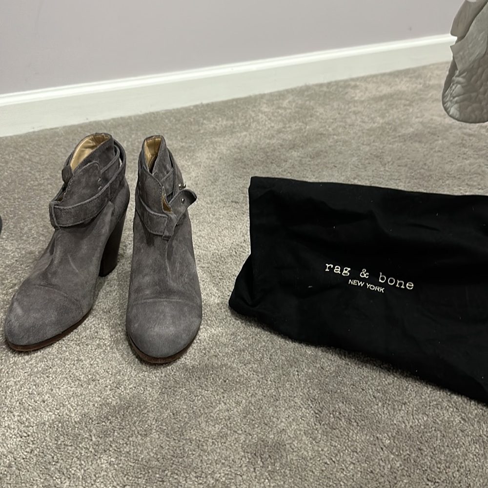 Rag and Bone grey suede booties